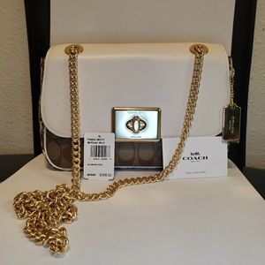 NWT 💛🤎🤍 COACH CASSIDY CROSSBODY WHITE SNAKE